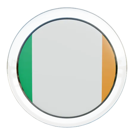 Bandeira Redonda da Irlanda  3D Icon