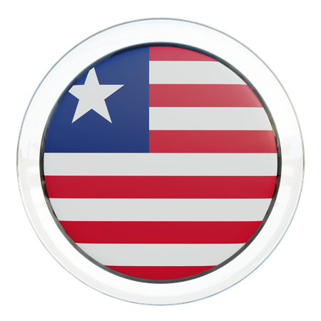 Bandeira Redonda da Libéria  3D Icon