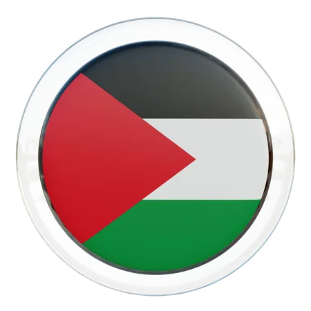 Bandeira Redonda da Palestina  3D Icon