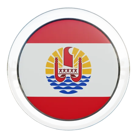 Bandeira Redonda da Polinésia Francesa  3D Icon