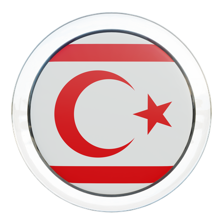 Bandeira Redonda da República Turca do Chipre do Norte  3D Icon