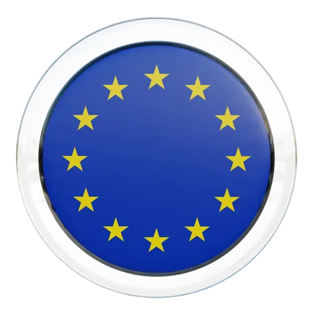 Bandeira Redonda da União Europeia  3D Icon