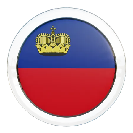 Bandeira Redonda de Liechtenstein  3D Icon