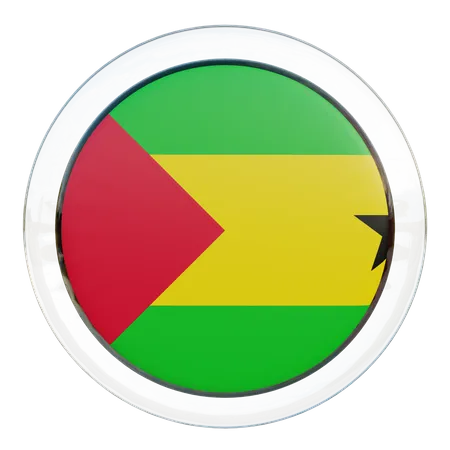 Bandeira Redonda de São Tomé e Príncipe  3D Icon