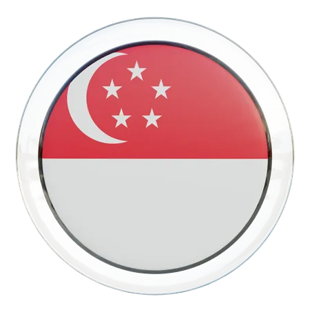 Bandeira Redonda de Singapura  3D Icon