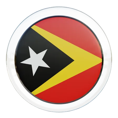 Bandeira Redonda de Timor Leste  3D Icon