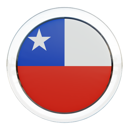 Bandeira Redonda do Chile  3D Icon