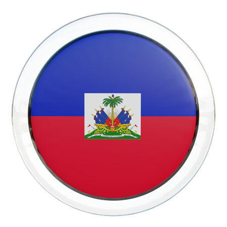 Bandeira Redonda do Haiti  3D Icon