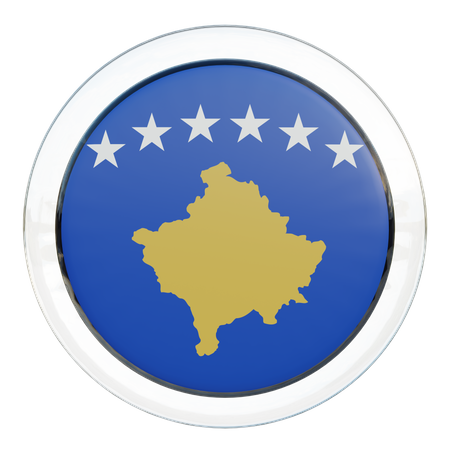 Bandeira Redonda do Kosovo  3D Icon