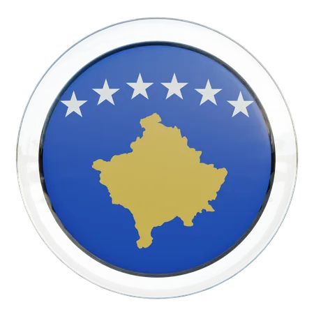 Bandeira Redonda do Kosovo  3D Icon