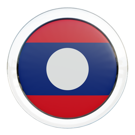 Bandeira Redonda do Laos  3D Icon