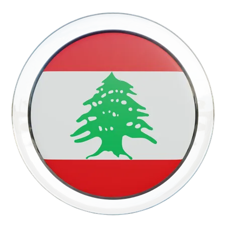 Bandeira Redonda do Líbano  3D Icon