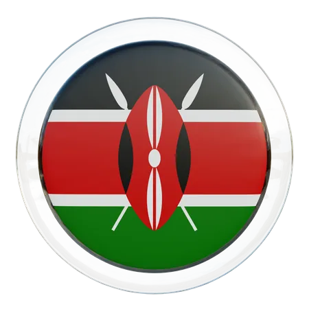 Bandeira Redonda do Quênia  3D Icon