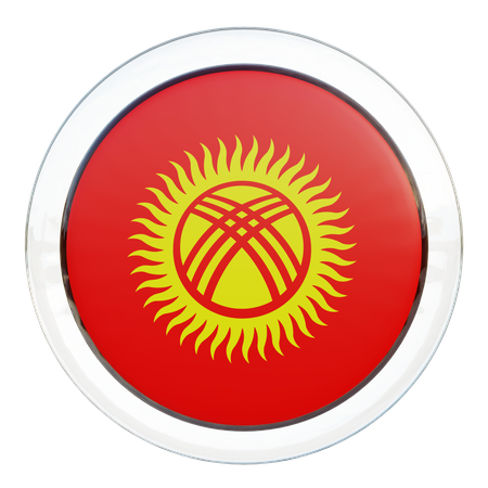 Bandeira Redonda do Quirguistão  3D Icon