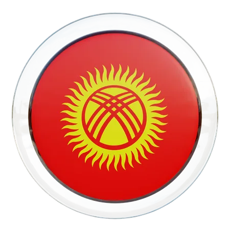 Bandeira Redonda do Quirguistão  3D Icon