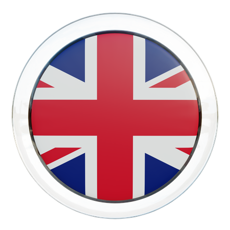Bandeira Redonda do Reino Unido  3D Icon