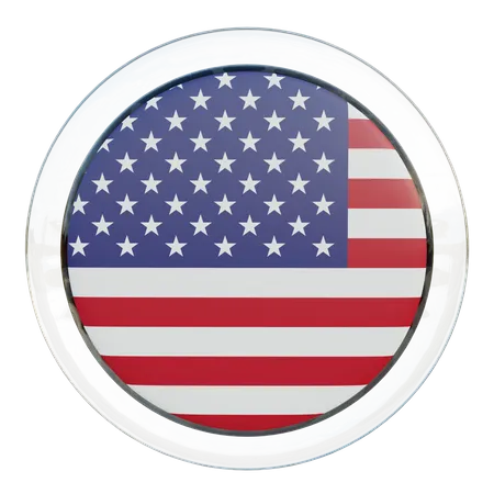 Bandeira Redonda dos Estados Unidos  3D Icon