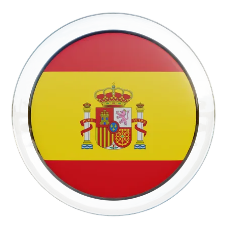 Bandeira Redonda da Espanha  3D Icon