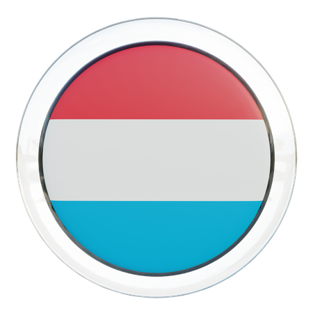 Bandeira Redonda de Luxemburgo  3D Icon