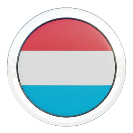 Bandeira Redonda de Luxemburgo  3D Icon