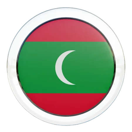 Bandeira redonda das Maldivas  3D Icon