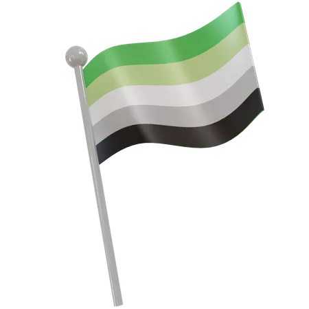 Bandeira arromântica  3D Flag