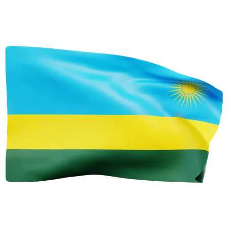 Bandeira de Ruanda  3D Icon