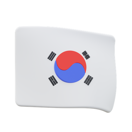 Bandeira da Coreia do Sul  3D Icon