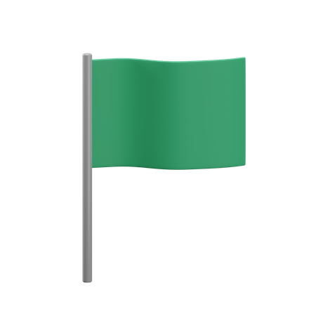 Bandeira verde  3D Icon