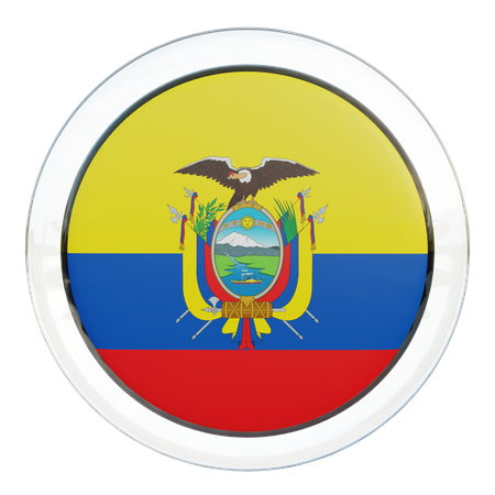 Vidro Bandeira do Equador  3D Flag