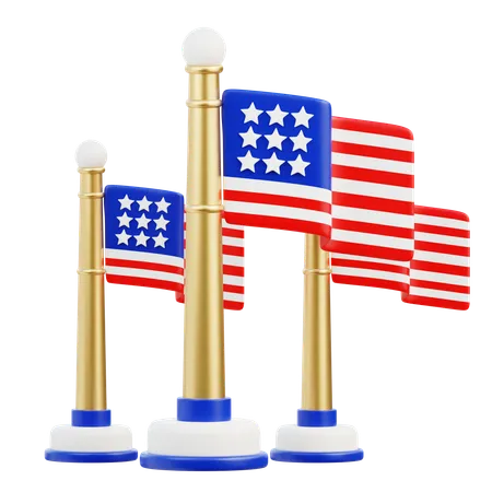 Bandeiras americanas  3D Icon