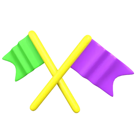 Bandeiras de carnaval  3D Icon