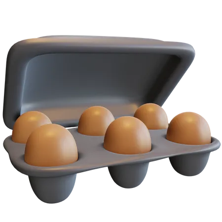 Bandeja de huevos  3D Illustration