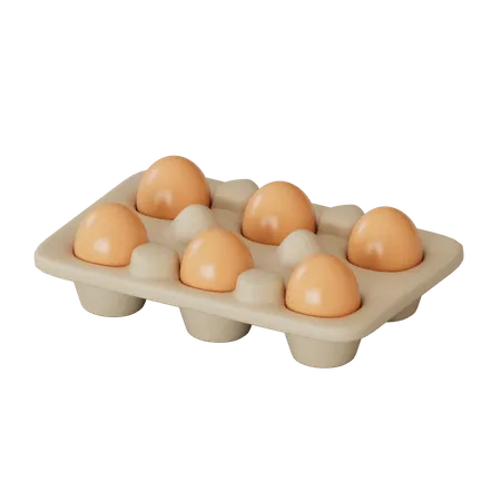 Bandeja de ovos  3D Illustration