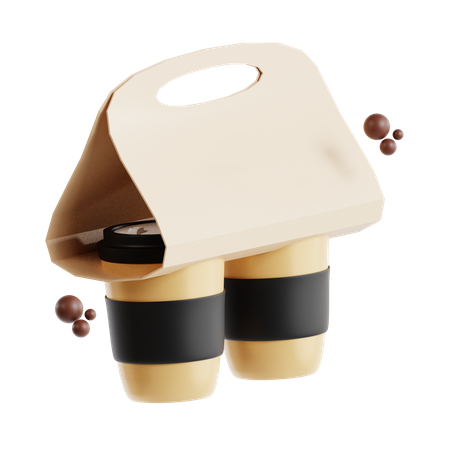 Bandeja de papel para cafe  3D Icon