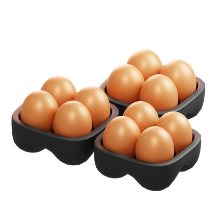 Bandeja de huevos  3D Illustration