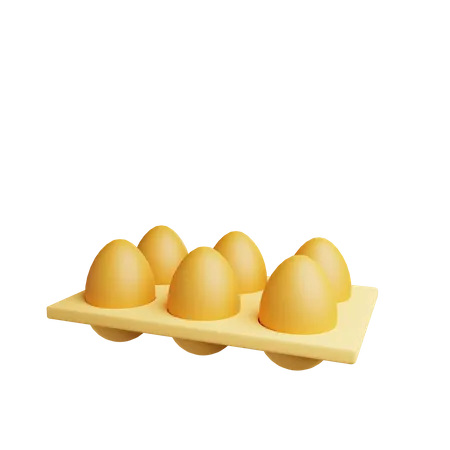 Bandeja de huevos  3D Illustration