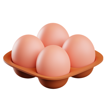Bandeja de huevos  3D Illustration