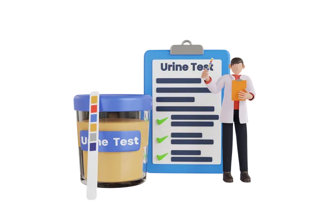 Bandelette de test d'urine  3D Illustration