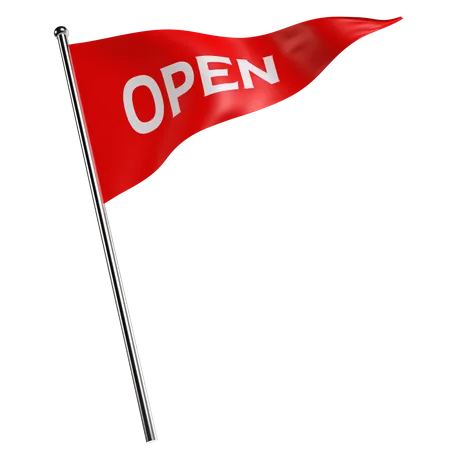 Bandera abierta  3D Illustration