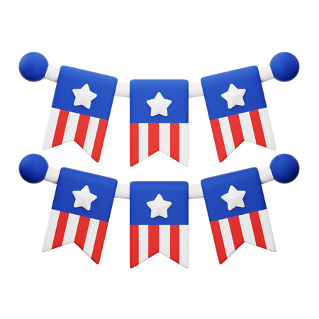 Bandera americana  3D Icon