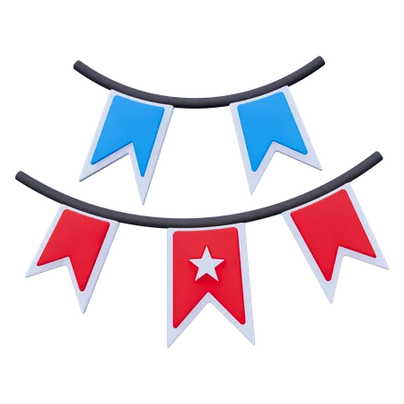 Bandera americana  3D Icon