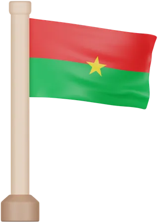 Bandera de burkina faso  3D Icon