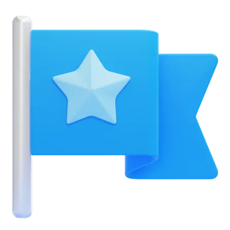 Bandera con estrella  3D Icon