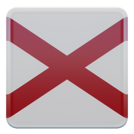 Bandera cuadrada de Alabama  3D Icon