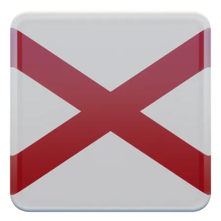 Bandera cuadrada de Alabama  3D Icon