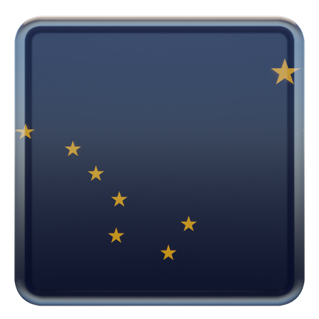 Bandera cuadrada de Alaska  3D Icon