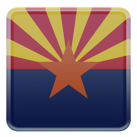 Bandera cuadrada de Arizona  3D Icon