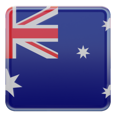 Bandera cuadrada de Australia  3D Icon