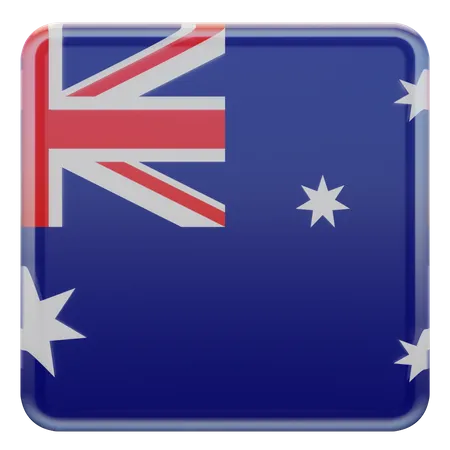 Bandera cuadrada de Australia  3D Icon